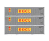 Athearn 17706 N Scale 40’ Smooth Side Container Oocl 3 Pack Freight Loads & Containers