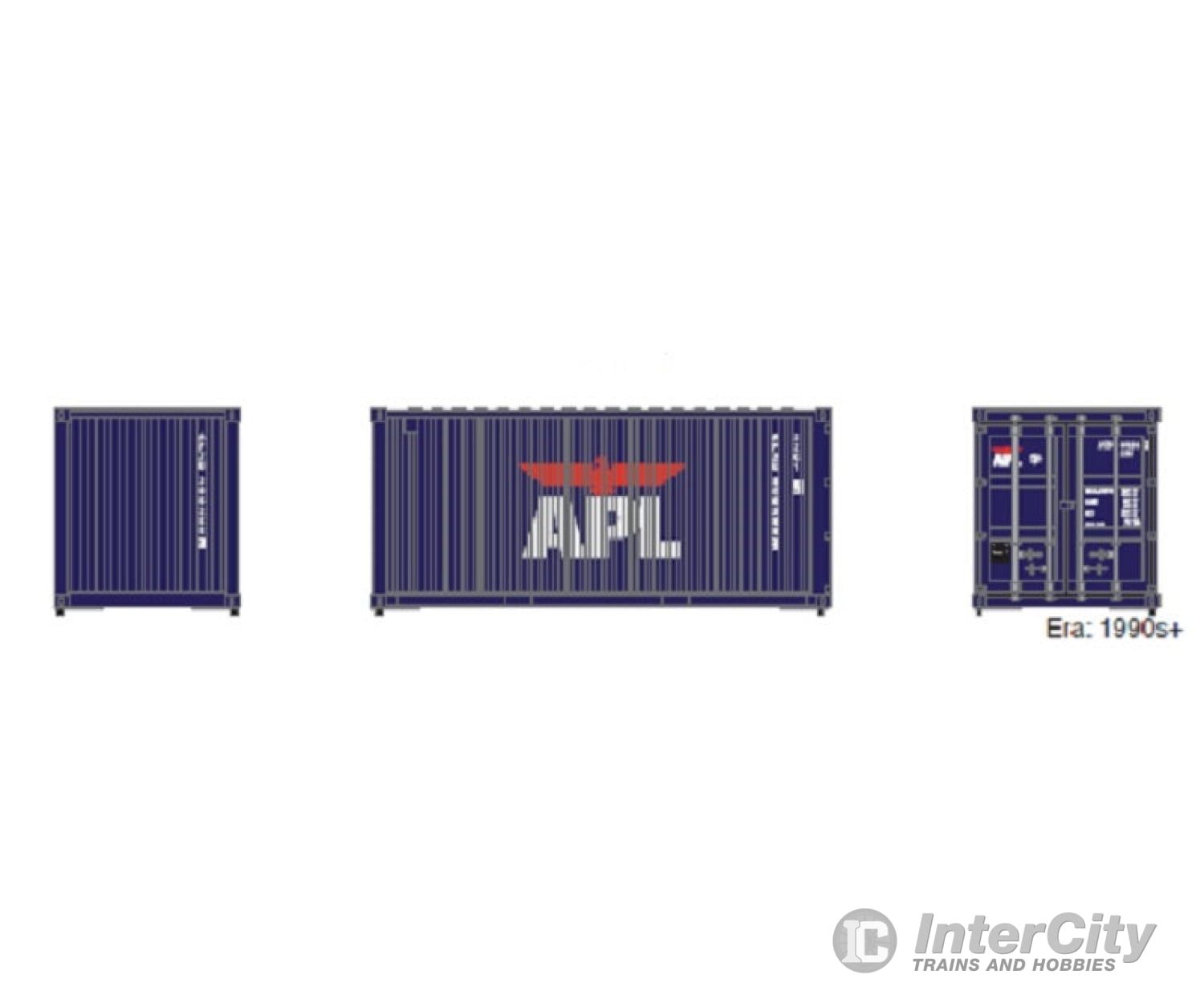 Athearn 17721 N Apl 20’ Corrugated Container (Pack Of 3) Freight Loads & Containers