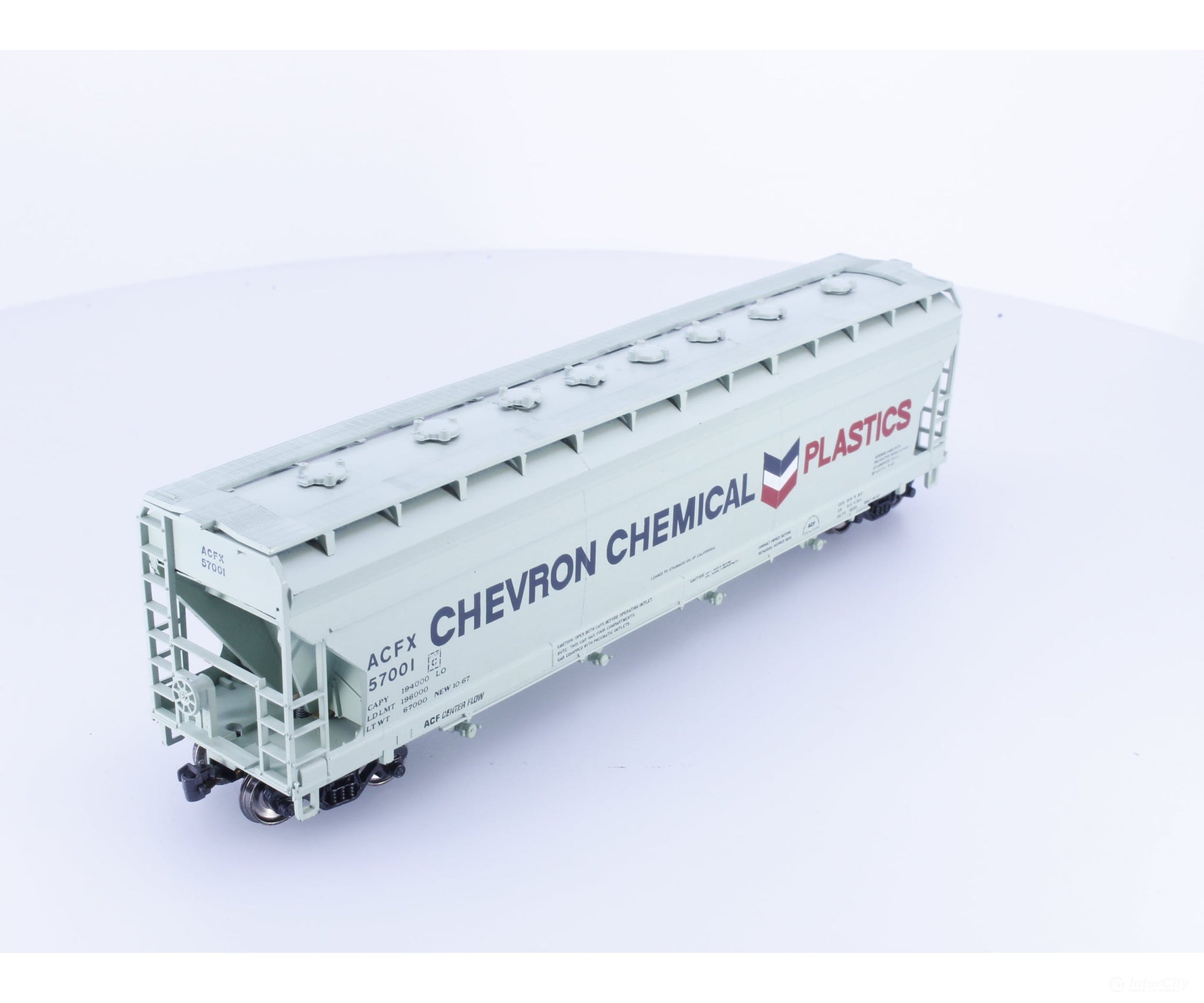 Athearn 1920 HO 55’ Center Flow Hopper Chevron Chemical Plastics American Car and Foundry (ACF/ACFX) 57001 - Freight