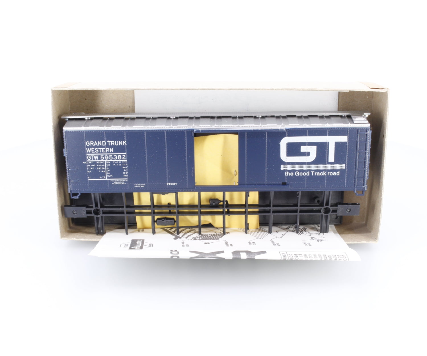 Athearn 2284 HO 50’ Single Door Box Car Grand Trunk Western (GTW) 595382 Freight Cars