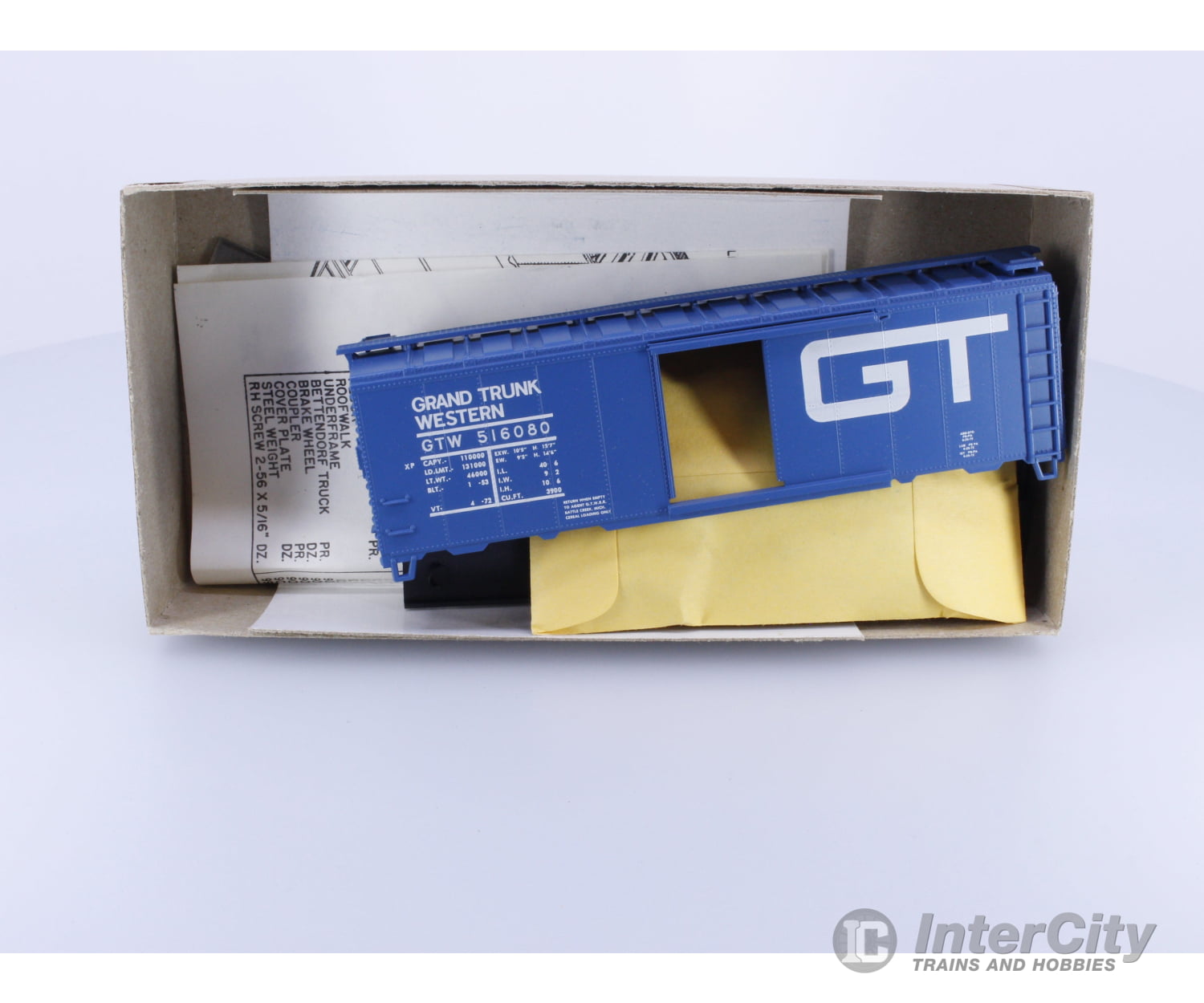 Athearn 2294 HO 40’ Box Car Kit Grand Trunk Western (GTW) 516080 Freight Cars