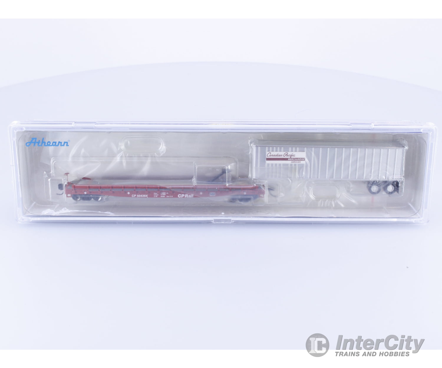 Athearn 24900 N 53’ Flatcar with 40’ Semi Trailer #2 Canadian Pacific (CP) 504364 Freight Cars