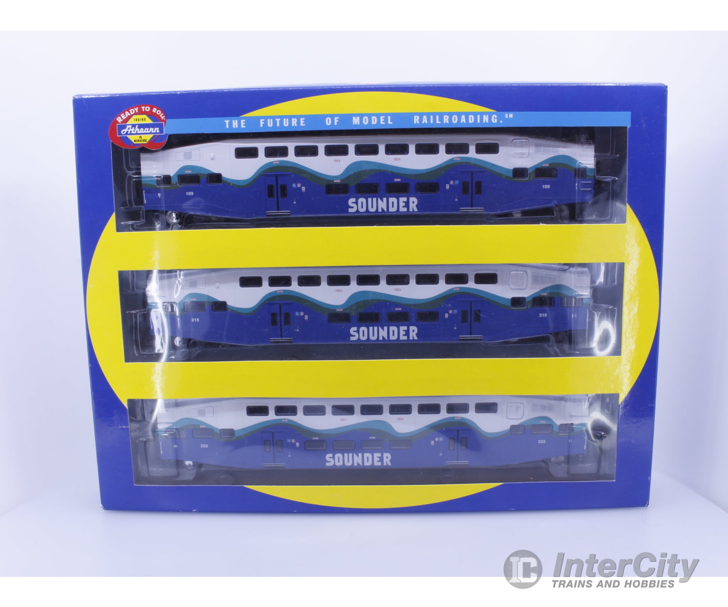 Athearn 2583 HO Sounder 3 Piece Set with Control Car and 2 Coaches 109/215/222 Passenger Cars