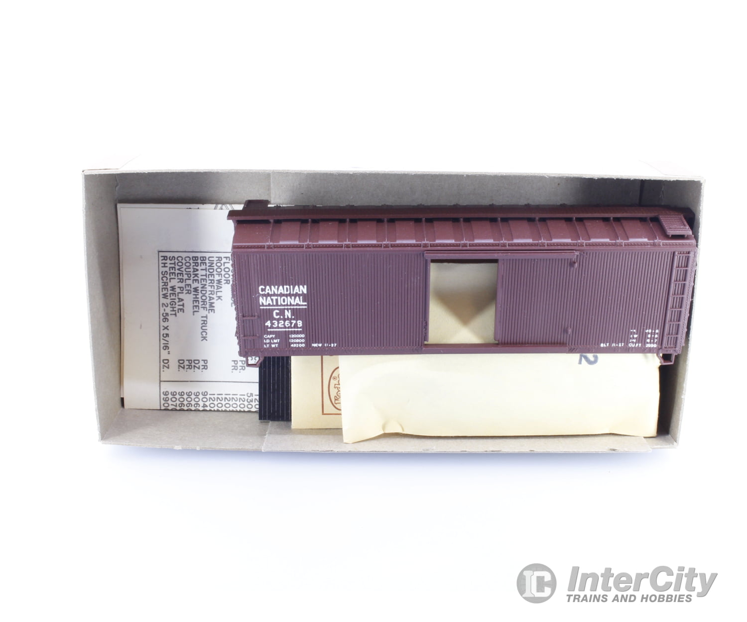 Athearn 280 HO 40’ Wood Box Car Kit Canadian National (CN) 432678 Freight Cars