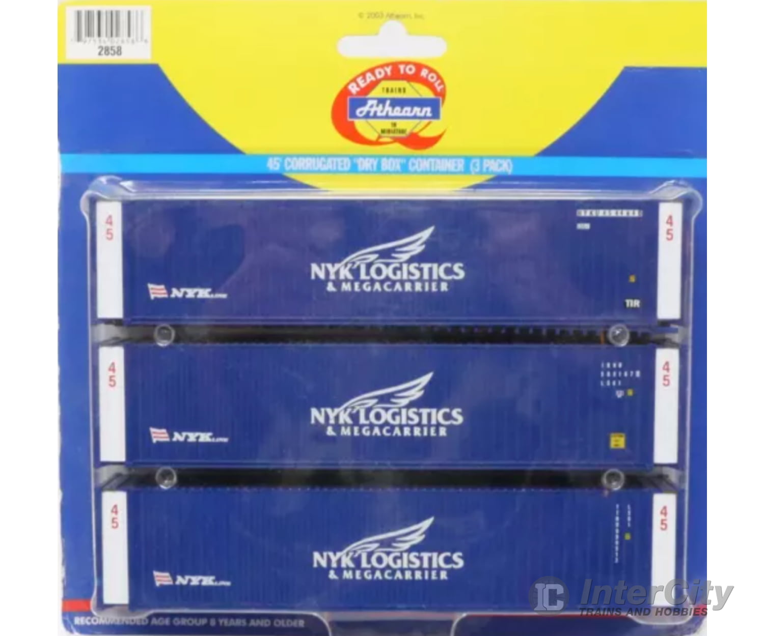 Athearn 2858 Ho Scale Nyk Logistics 45’ Container 3-Pack Freight Loads & Containers