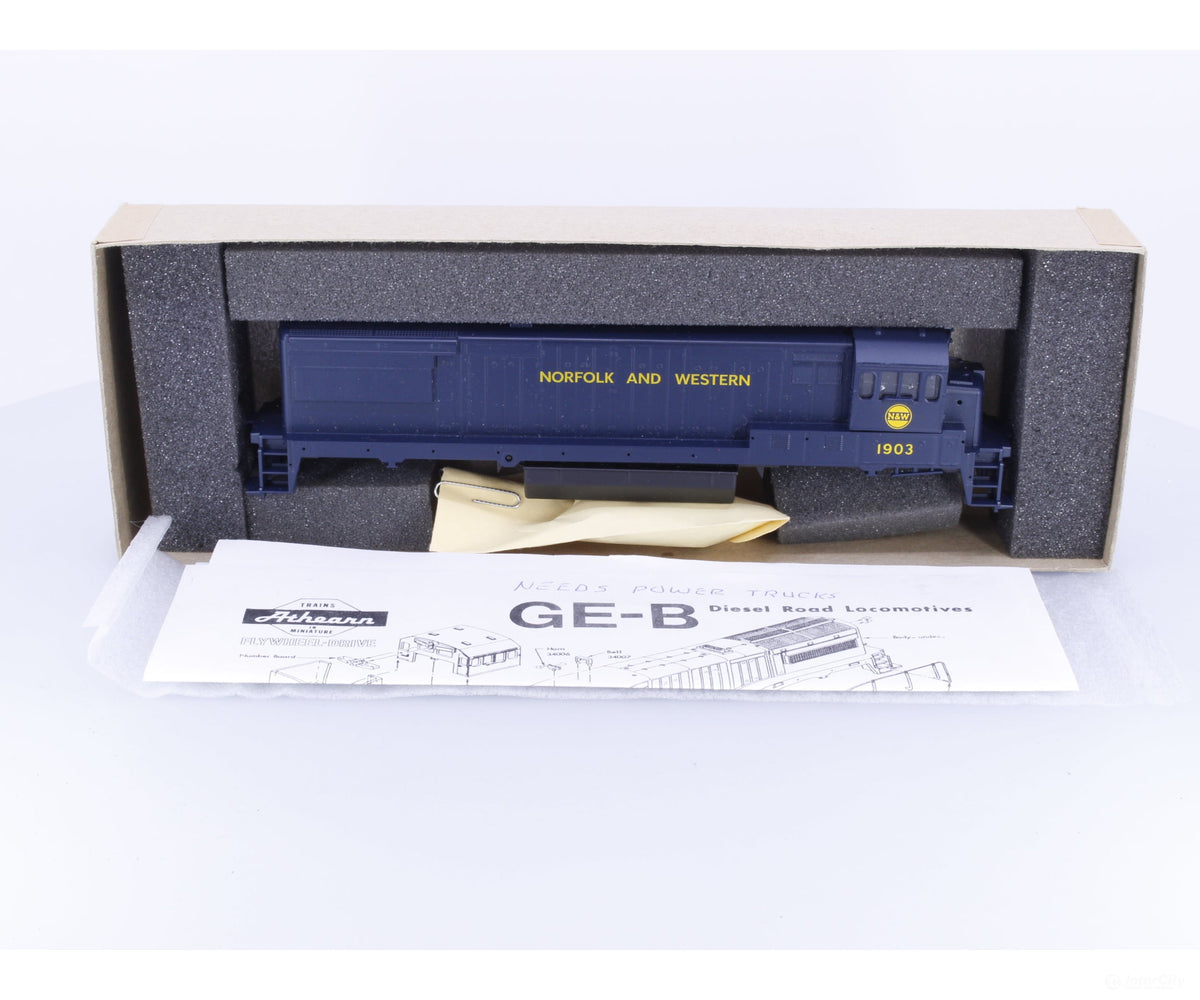 Athearn 3402 HO U28B Diesel Locomotive Less Power Trucks Norfolk & Western (NW) 1903 Analog DC - Locomotives