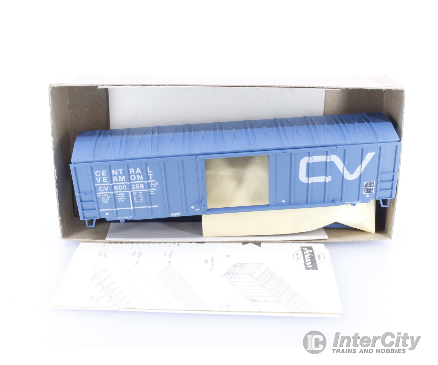 Athearn 353 HO Bev-bel / Athearn Central Vermont Blue Boxcar 600259 Freight Cars