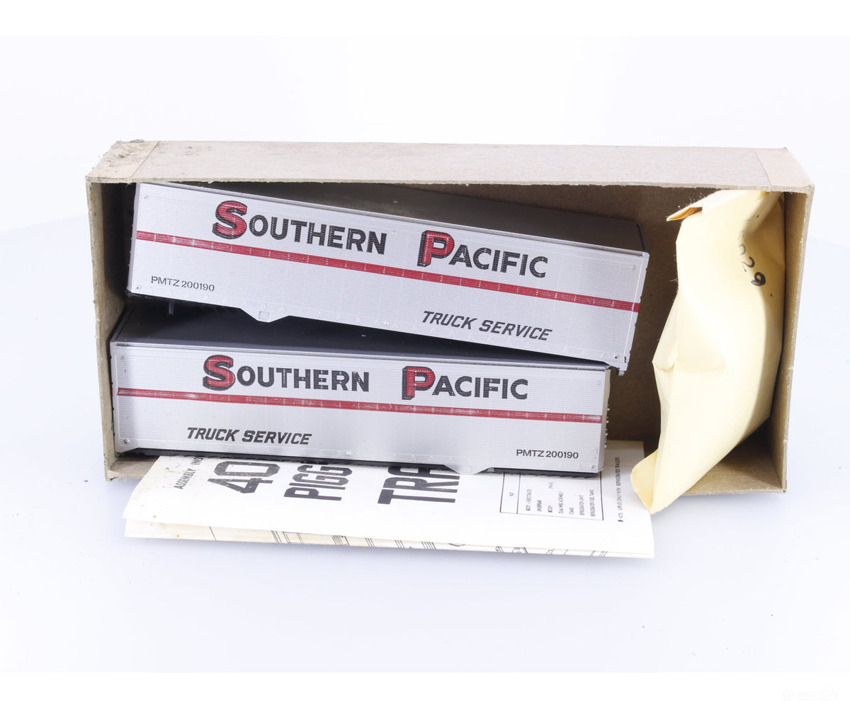 Athearn 5160 HO 40’ Piggy Back Trailers Kit 2 Pack Southern Pacific (SP) - Vehicles