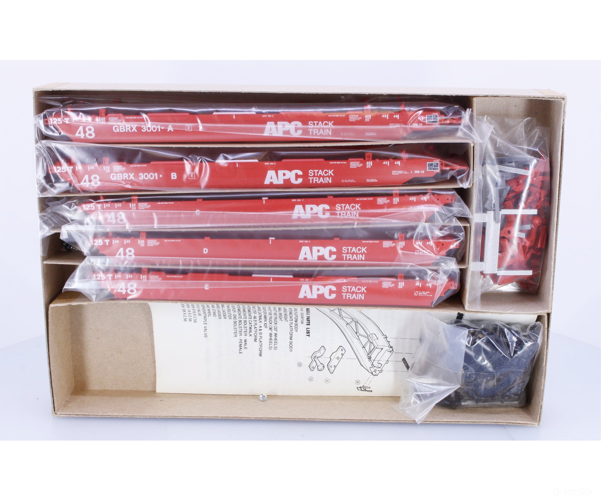 Athearn 5914 HO Gunderson Maxi-3 Well Car Kit 5 Unit Set APC (GBRX) 3001 - Freight Cars