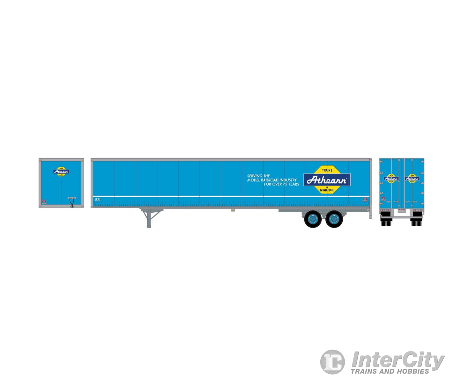 Athearn 72802 Athearn ATH72802 HO RTR 53ft Wabash Plate Trailer, Blue - Default Title (CH-140-72802)