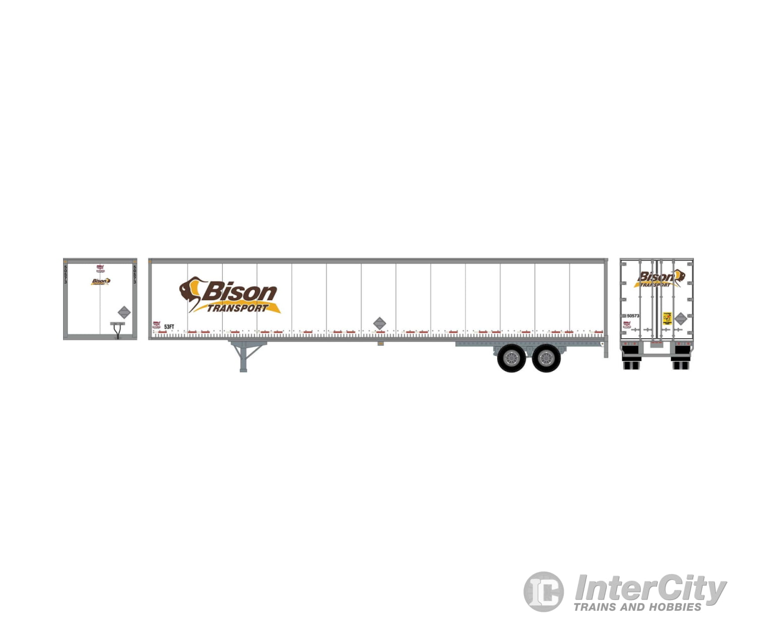 Athearn 72807 Athearn HO RTR 53' Wabash Plate TrailerBison Transport #1 ATH72807 HO Vehicles - Default Title (CH-140-72807)