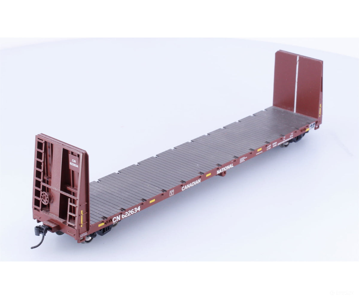 Athearn 88116 HO 60’ Bulkhead Flat Car Canadian National (CN) 622634 - Freight Cars