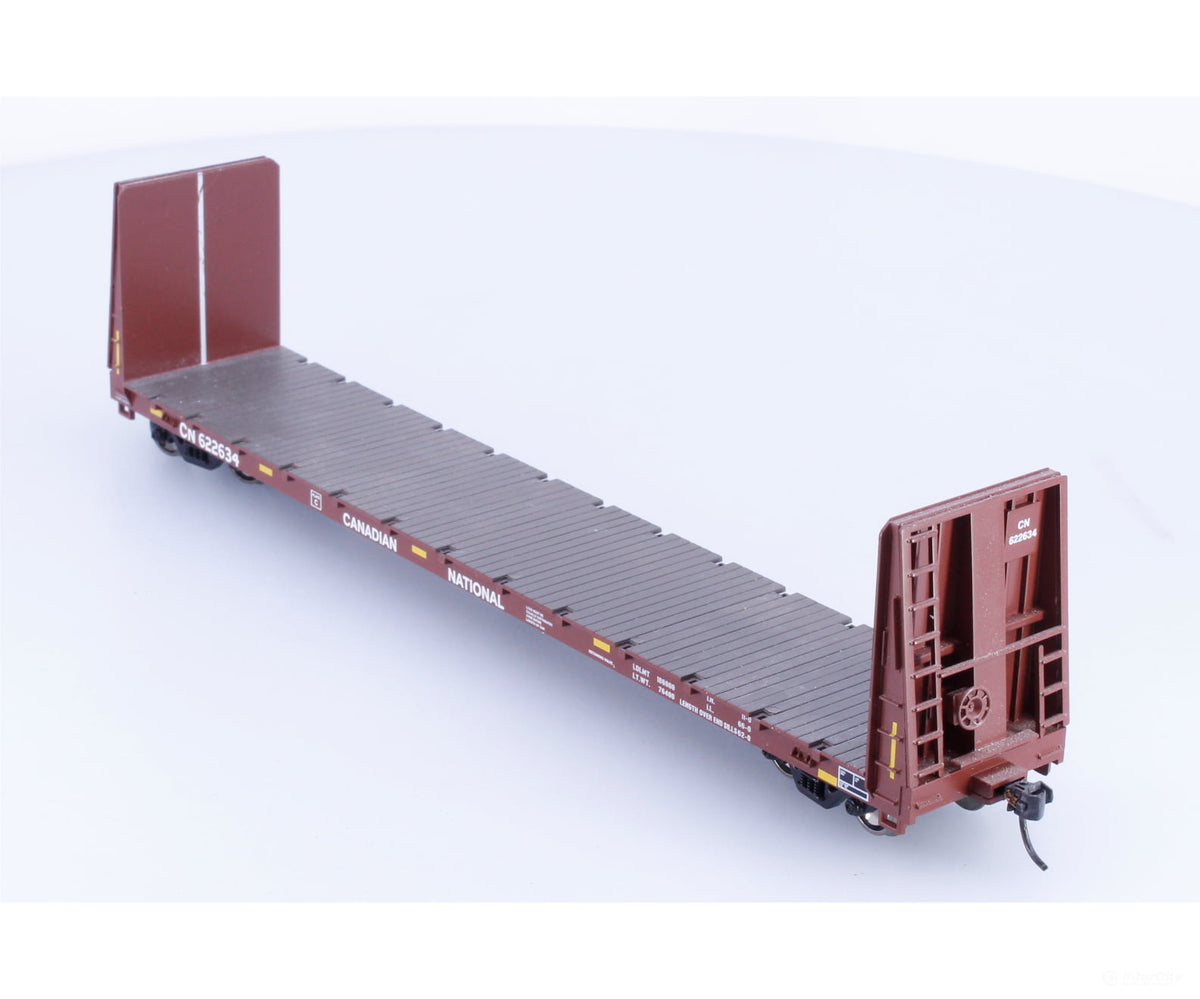 Athearn 88116 HO 60’ Bulkhead Flat Car Canadian National (CN) 622634 - Freight Cars