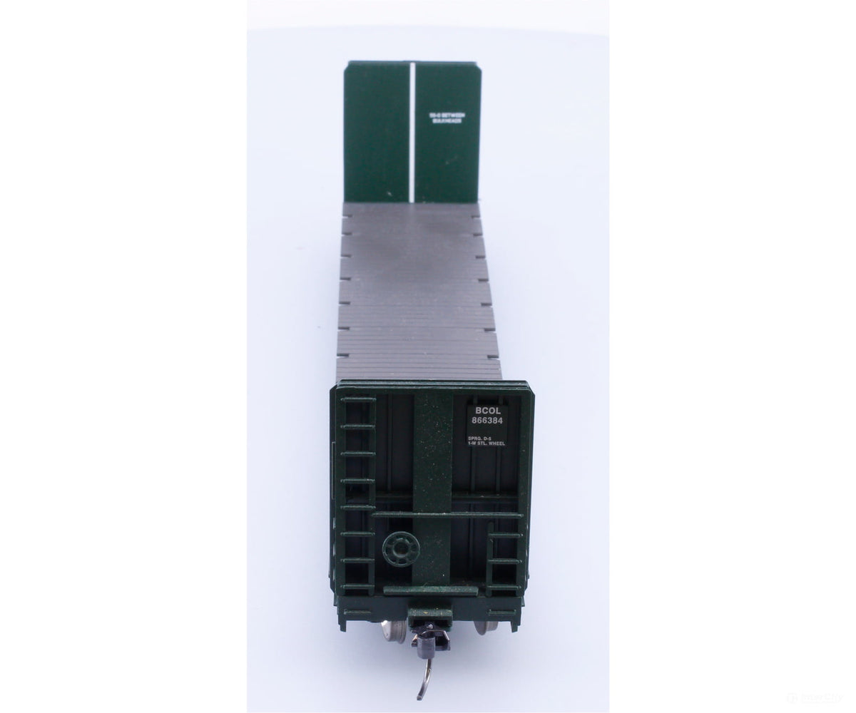 Athearn 88126 HO 60’ Bulkhead Flat Car BC Rail (BCOL) 866384 - Freight Cars