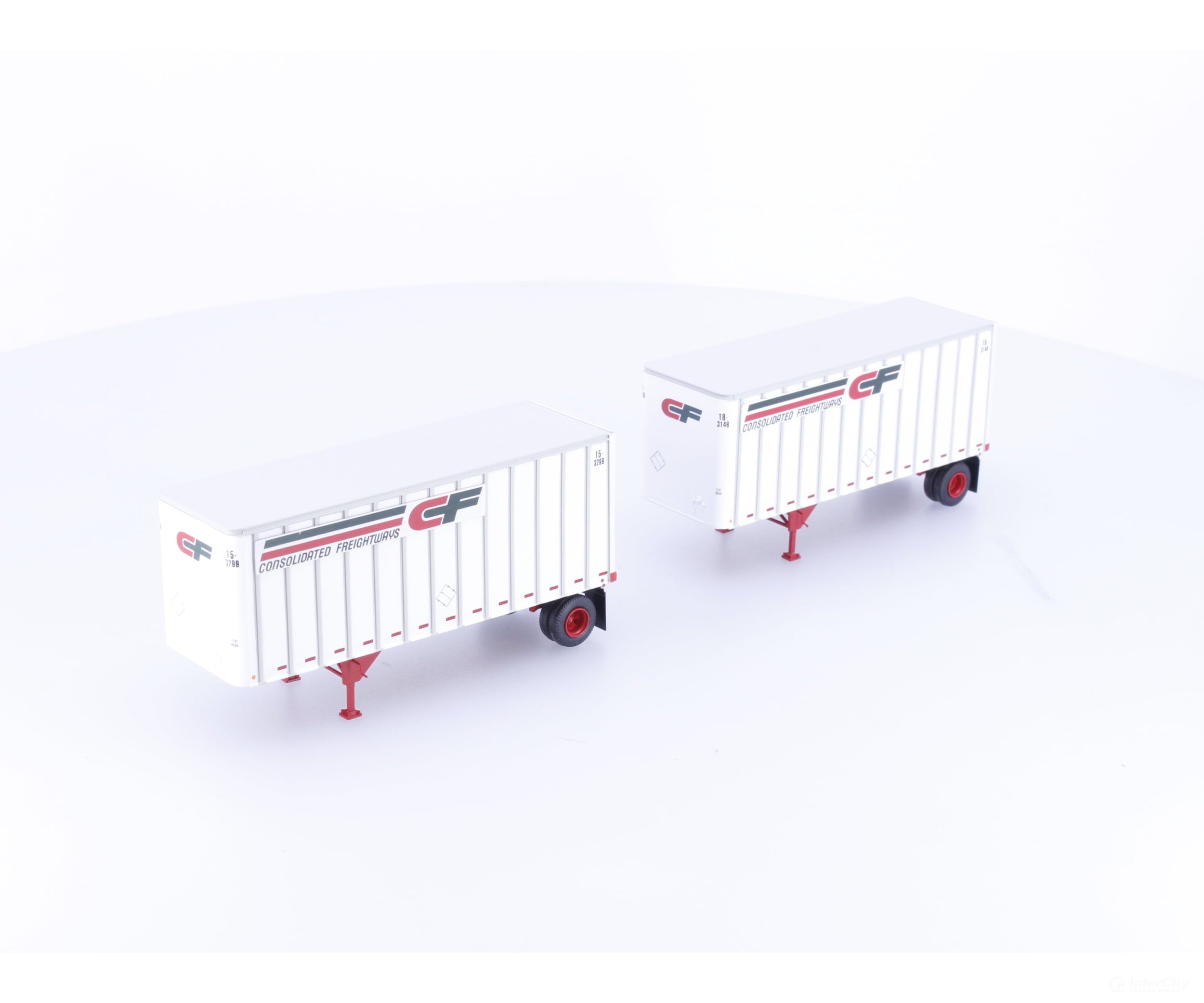 Athearn 91010 HO Consolidated Freightways 28’ Wedge Trailers Set of 2 - Vehicles