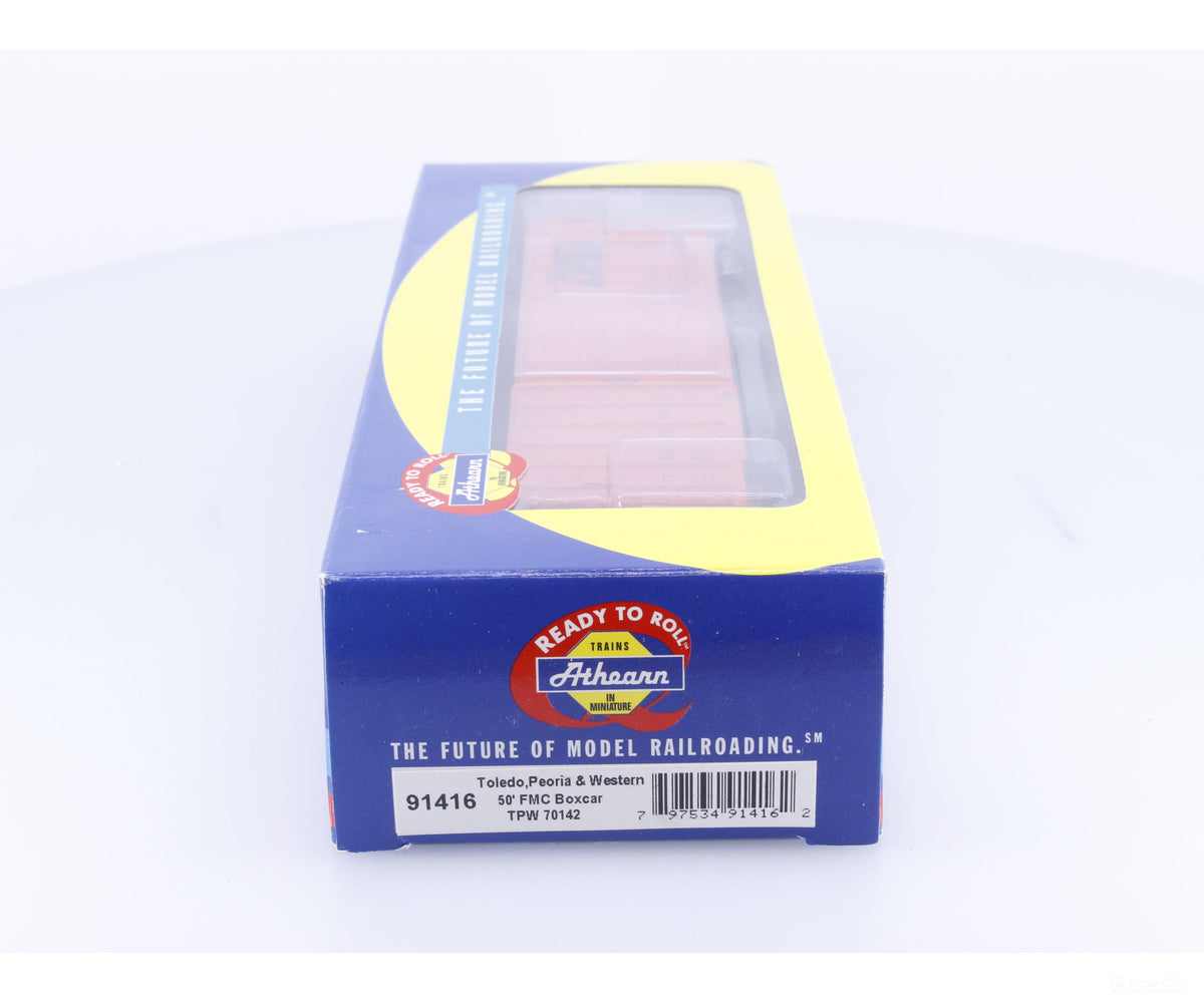 Athearn 91416 HO 50’ FMC Single Door Boxcar Toledo Peoria and Western (TPW) 70142 - Freight Cars