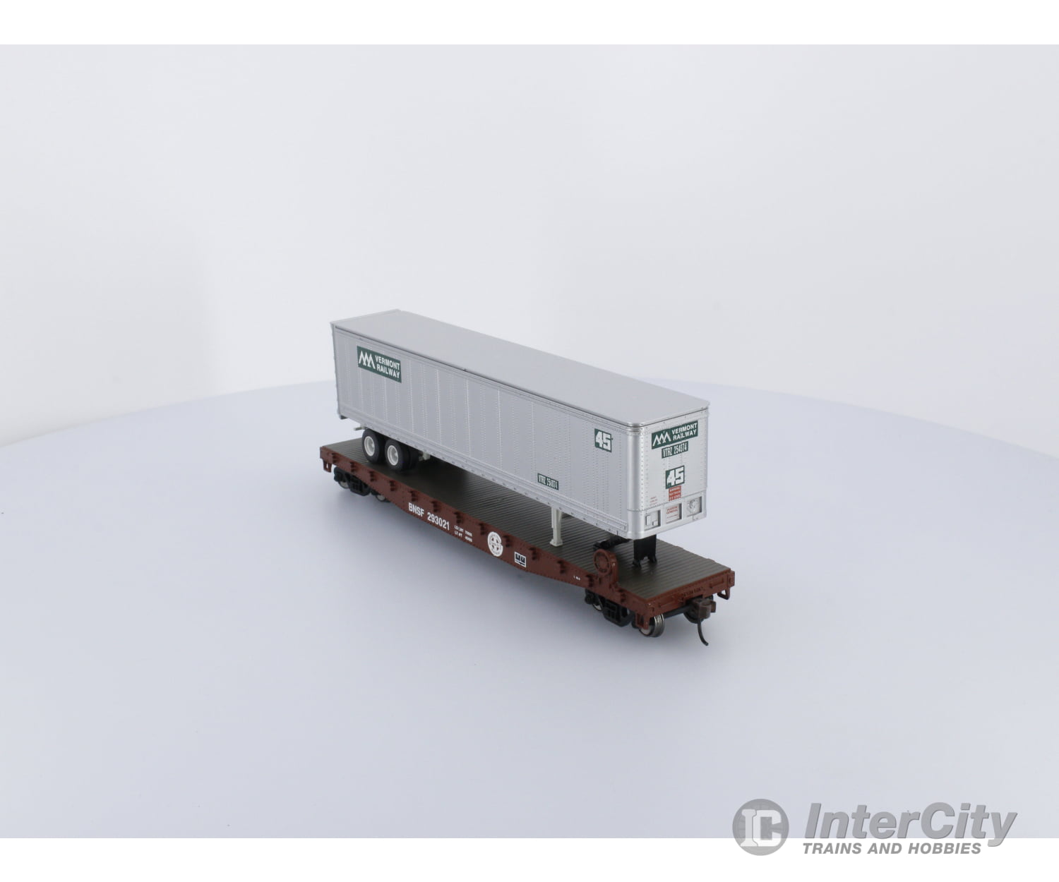 Athearn 92053 Ho 50 Flat W. 45Ft Trailer Burlington Northern Santa Fe (Bnsf) 293021 Freight Cars