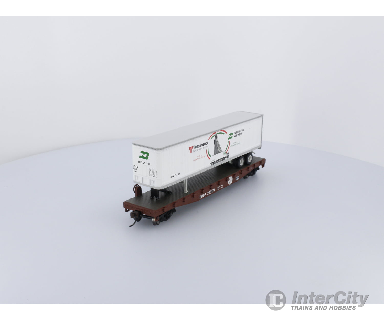 Athearn 92054 Ho 50Ft Flat W. 45Ft Trailer Bnsf Burlington Northern Santa Fe (Bnsf) 293174 Freight