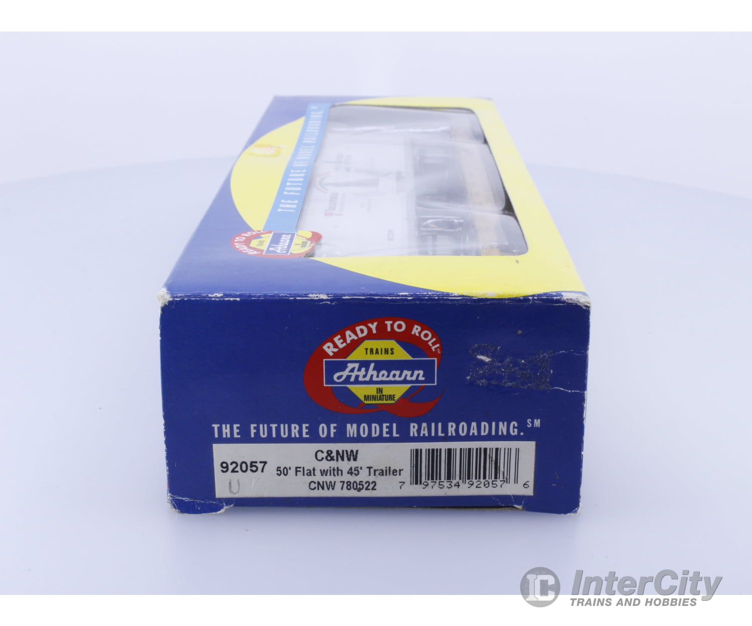 Athearn 92057 HO 50’ Flat car with 45’ trailer Chicago and North Western (CNW) 780522 Freight Cars