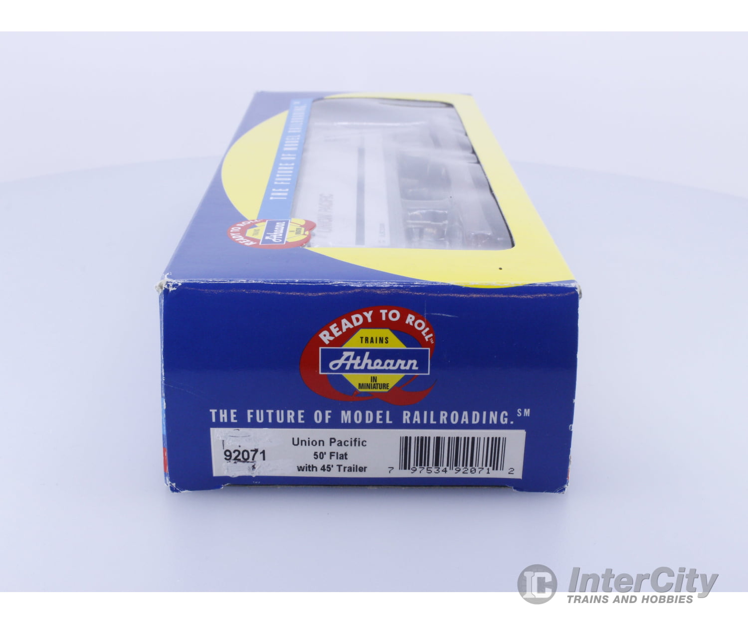 Athearn 92071 HO 50’ Flat car with 45’ trailer Union Pacific (UP) 53471 Freight Cars