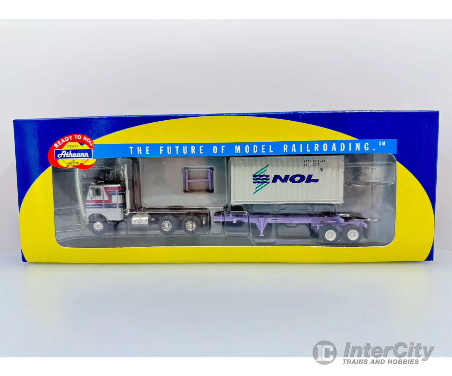 Athearn 92128 Ho Nol 20’ Container W. Nol Chassis And Freightliner Tractor #2 Cars & Trucks