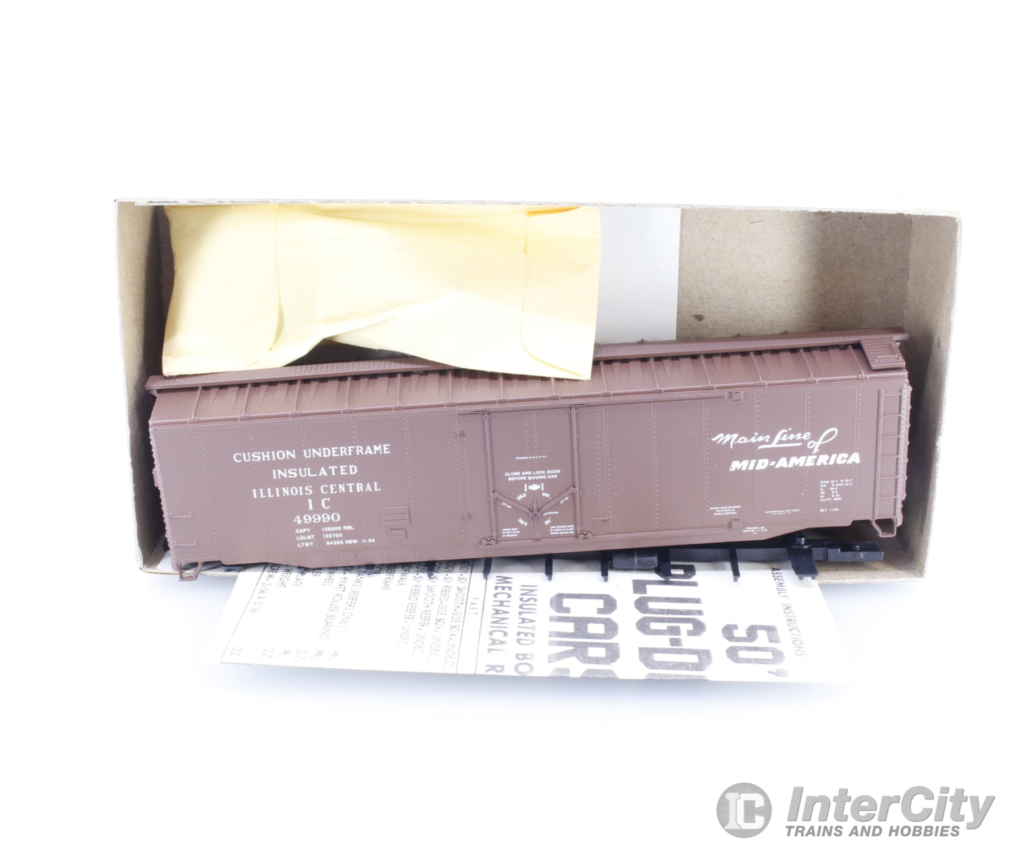 Athearn 990 HO ILLINOIS Central Gulf 50ft PD Boxcar Illinois Central (IC) 49990 Freight Cars