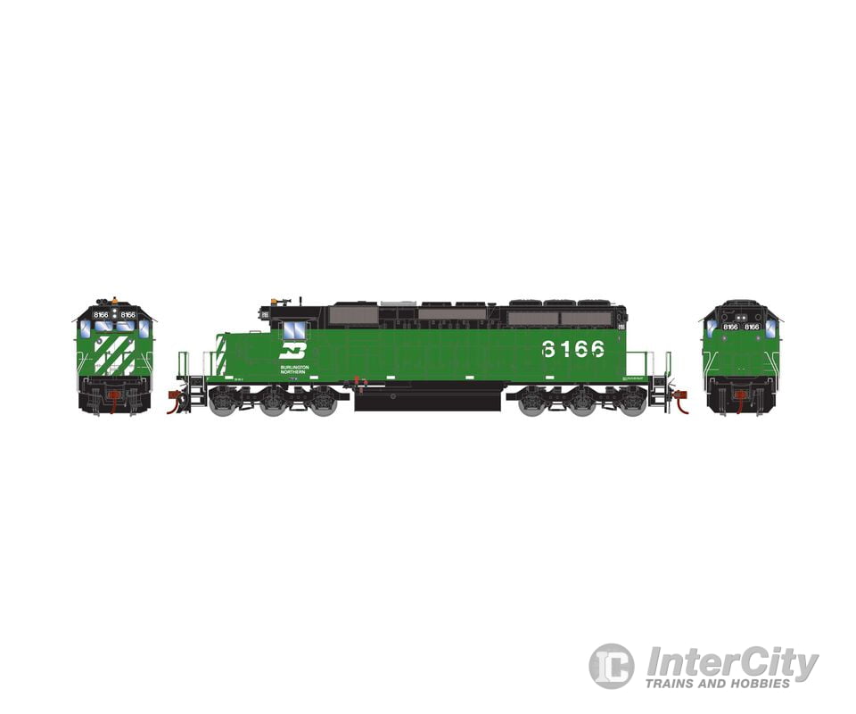 Athearn ATH-1249 HO EMD SD40-2 Locomotive with DCC & Sound BN #8166 Locomotives