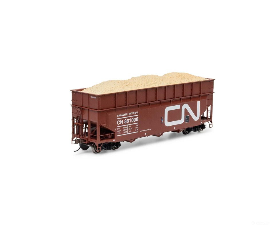 Athearn ATH-1283 HO 40’ Wood Chip Hopper with Load CN #861008 Freight Cars