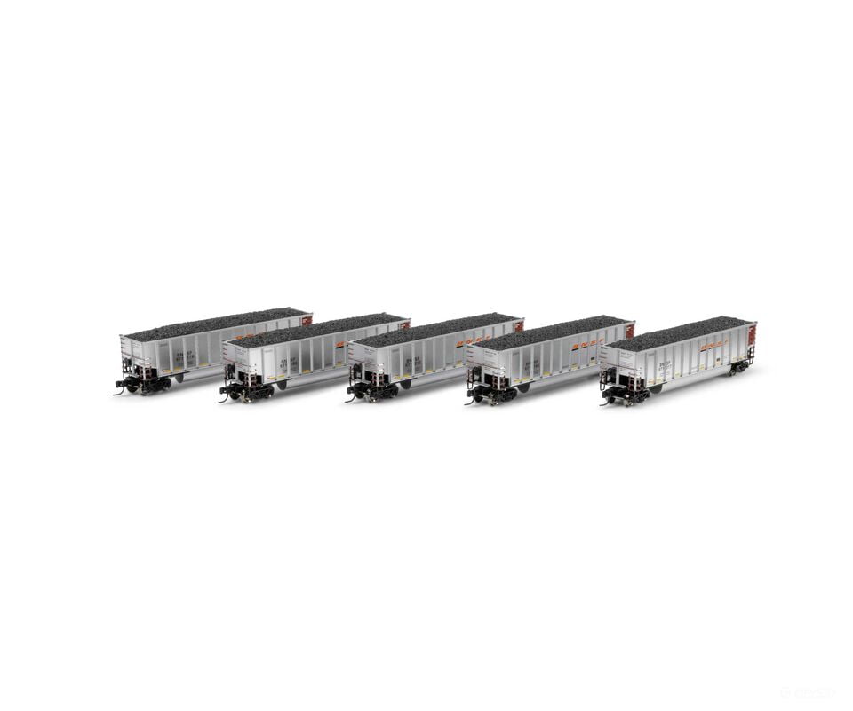 Athearn ATH-2306 N ATH Bethgon Coalporter w/Coal Load BNSF #671160/671176/671186/671212/671317 (5) - Freight Cars