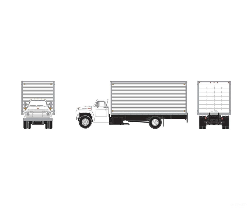 Athearn ATH10058 HO Ford F850 Box Van White Cars & Trucks