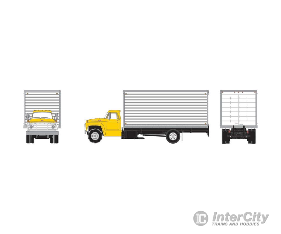 Athearn ATH10059 HO Ford F850 Box Van Yellow Cars & Trucks
