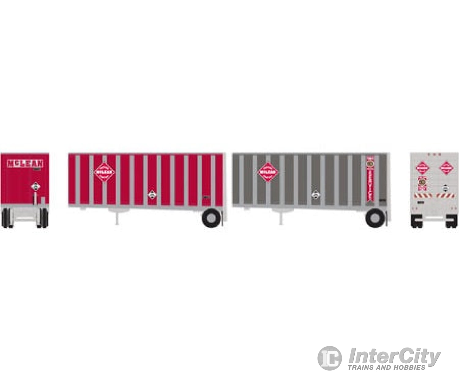 Athearn Ath10826 N Vehicle Kits 28 Trailer W/Dolly Mclean (2) Freight Cars