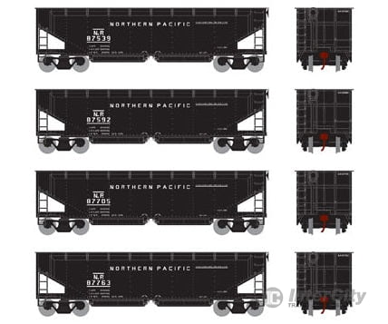Athearn Ath14528 Ho Ballast Hopper Northern Pacific Four Car Set Freight Cars