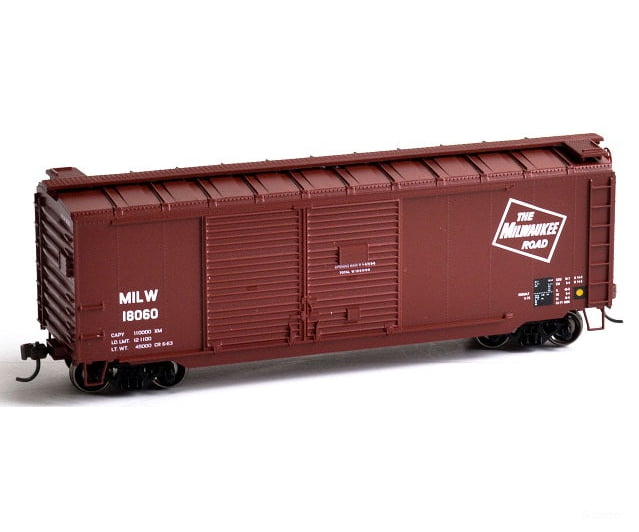 Athearn Ath14736 Ho 40 Foot Steel Double Door Box Car Milwaukee Road 18060 Freight Cars