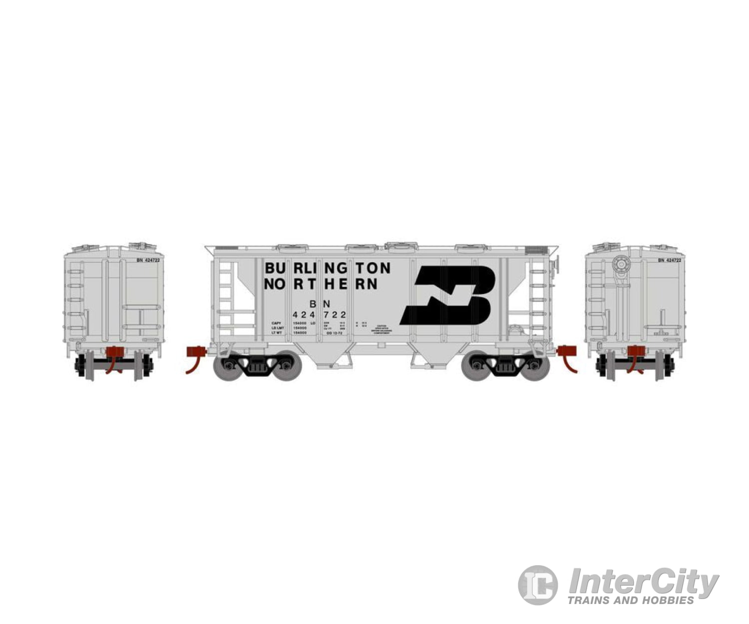 Athearn Ath15415 Ho Ps-2 2003 2-Bay Hopper Bn #424722 Freight Cars