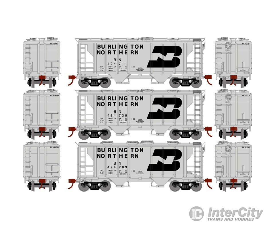 Athearn Ath15417 Ho Ps-2 2003 2-Bay Hopper Bn (3 Pack) Freight Cars