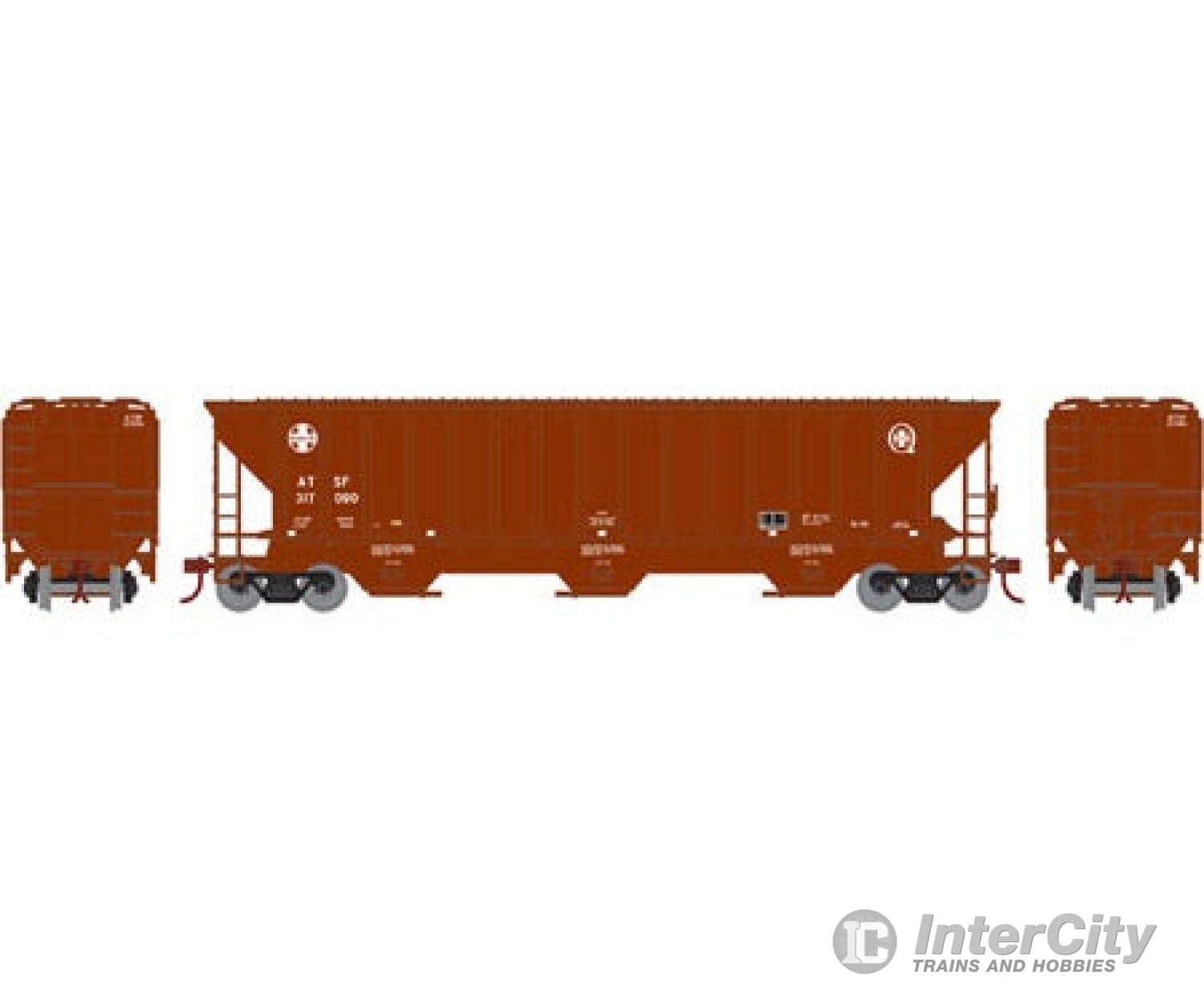 Athearn Ath15537 Ho Ps 4740 Cu Ft 3 Bay Center Flow Hopper Santa Fe 317090 Freight Cars