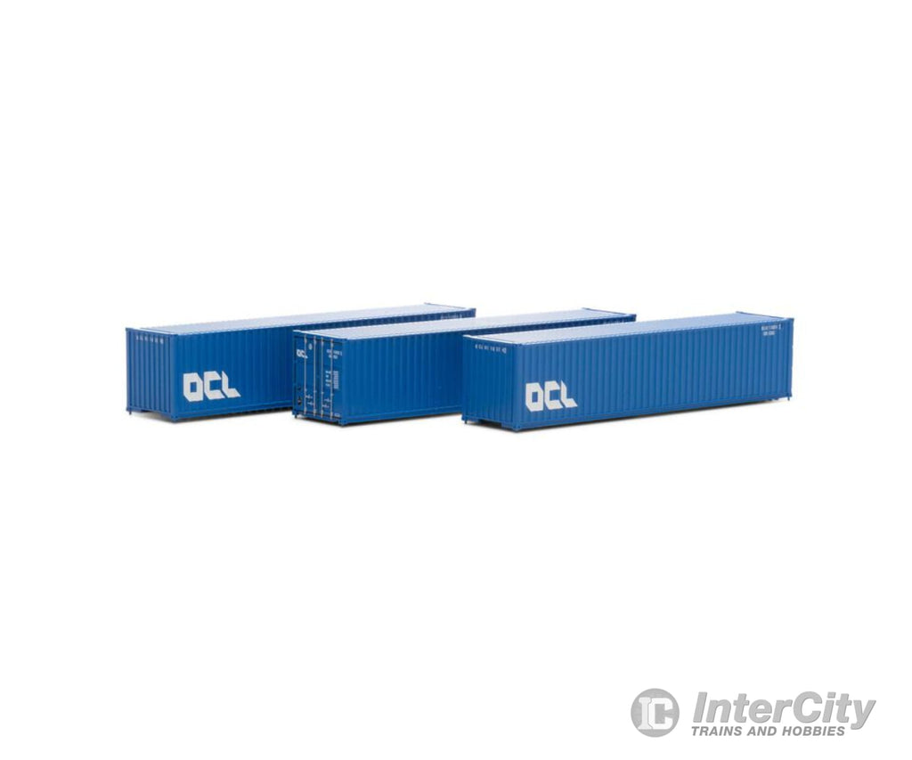 Athearn Ath17397 N 40’ Corrugated Low-Cube Container Oclu #2 (3) Freight Loads & Containers