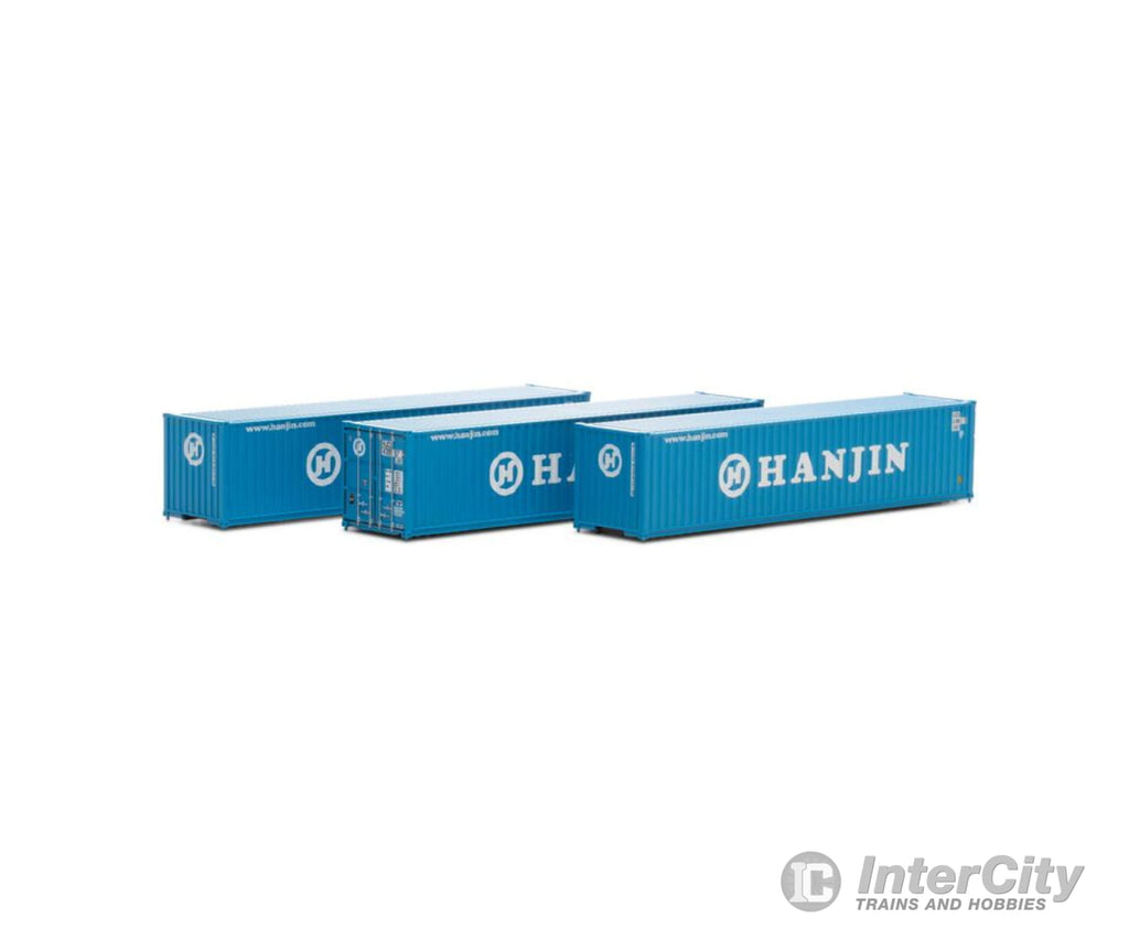 Athearn Ath17419 N 40’ Corrugated Low-Cube Container Hanjin #2 (3) Freight Loads & Containers