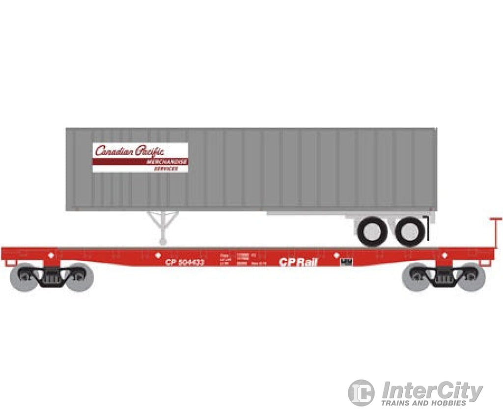 Athearn Ath24902 N 53 Gsc Flat Car With Trailer Cp Rail 40 504364 Freight Cars