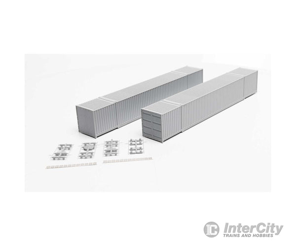 Athearn Ath28538 Ho 60’ Container Cdau Kit Undecorated (2) Freight Loads & Containers