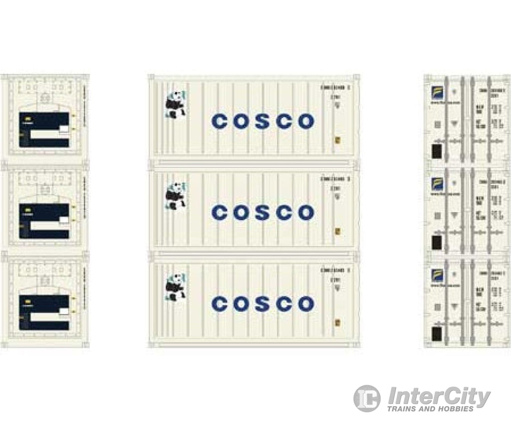 Athearn Ath28849 Ho 20’ Containers Reefer Container Cosco (3-Pack) Freight Loads &