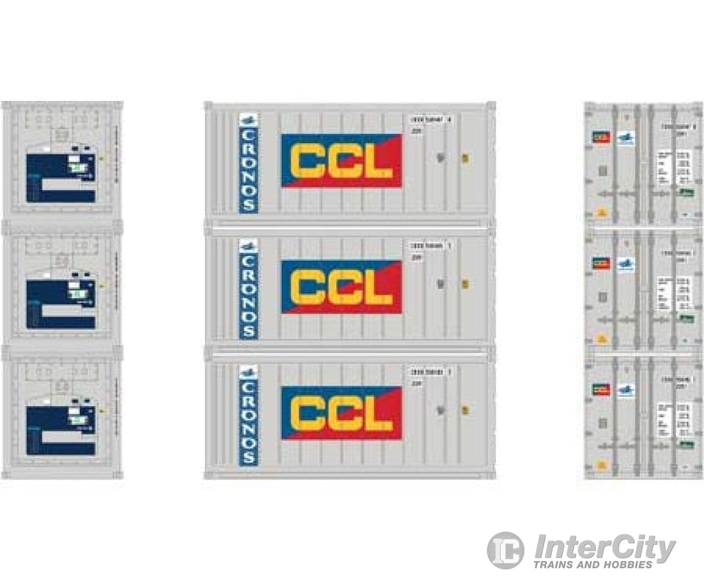 Athearn Ath28850 Ho 20 Containers Reefer Container Cronos/Ccl (3-Pack) Freight Loads &