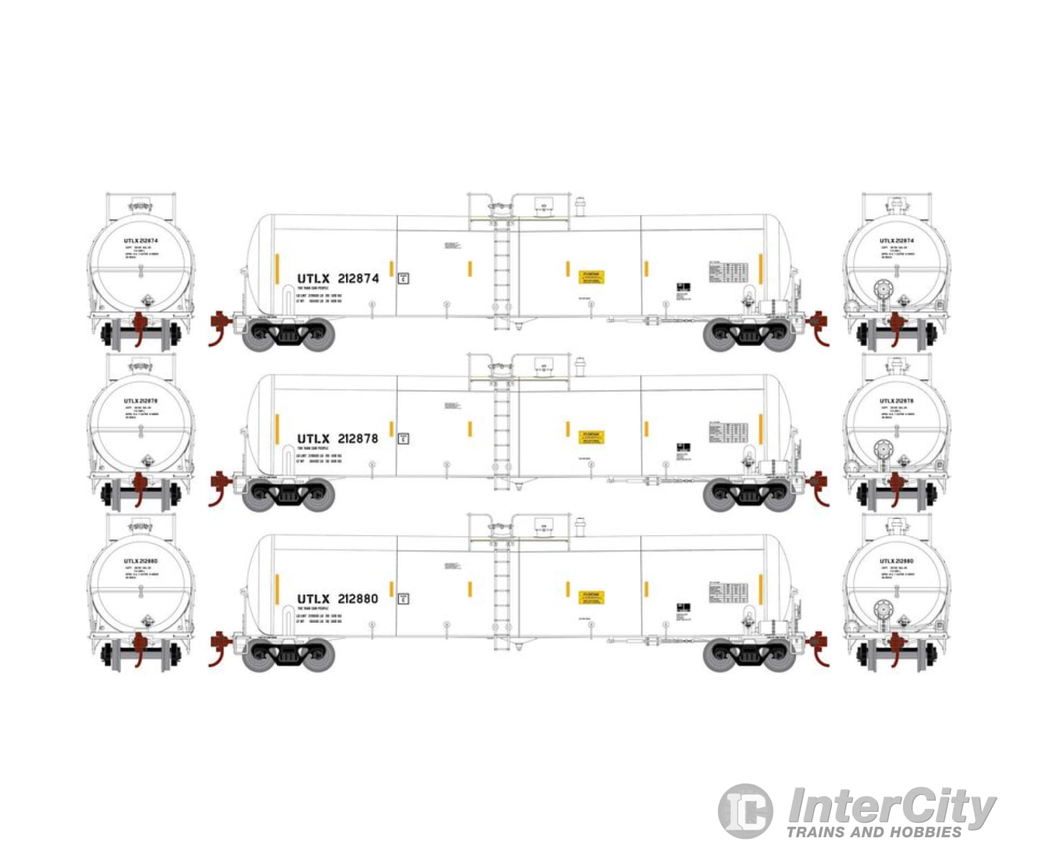 Athearn Ath29925 Ho 30 000-Gallon Ethanol Tank Utlx #1 (3) Freight Cars