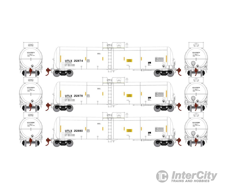 Athearn Ath29925 Ho 30 000-Gallon Ethanol Tank Utlx #1 (3) Freight Cars