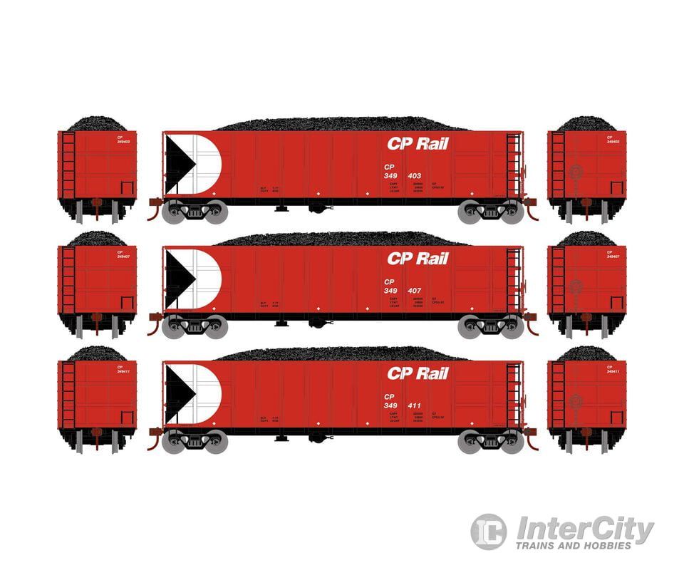 Athearn ATH3880 N Thrall High Side Gondola with Load CPR #1 (3) Freight Cars