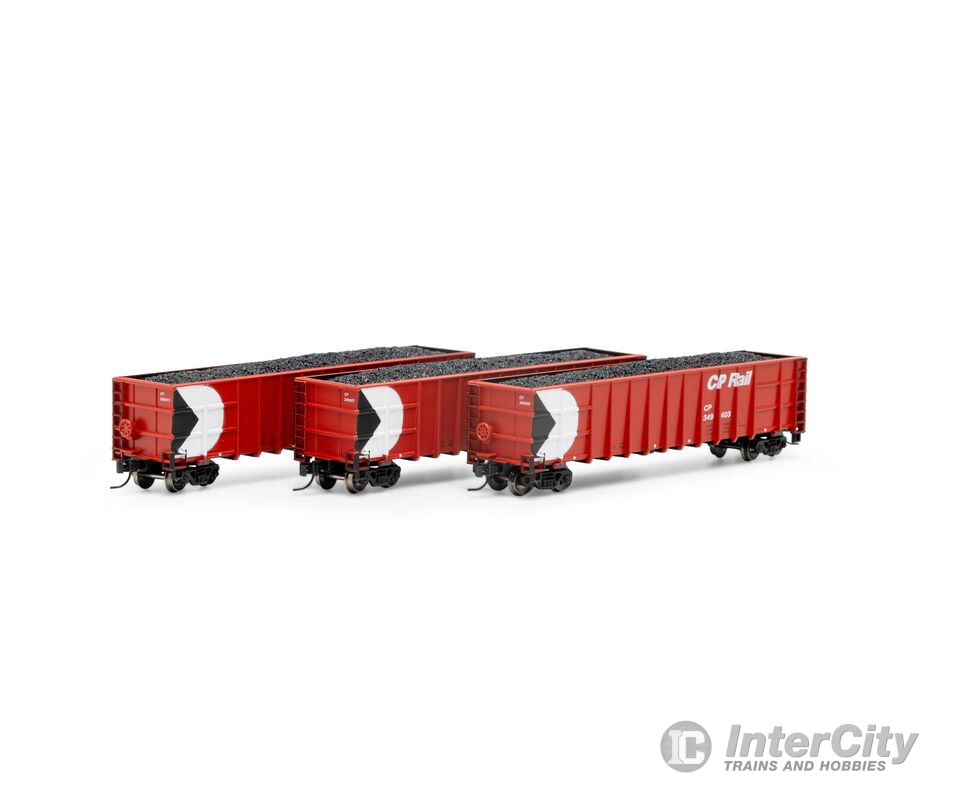 Athearn ATH3880 N Thrall High Side Gondola with Load CPR #1 (3) Freight Cars