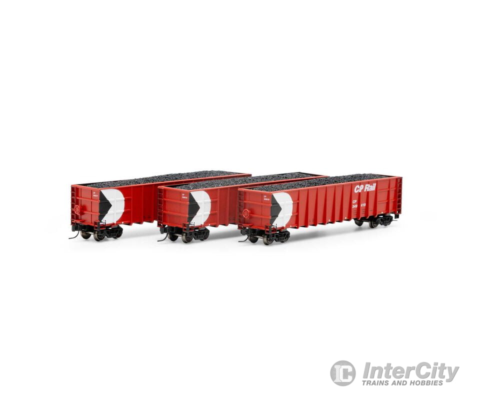 Athearn ATH3881 N Thrall High Side Gondola with Load CPR #2 (3) Freight Cars
