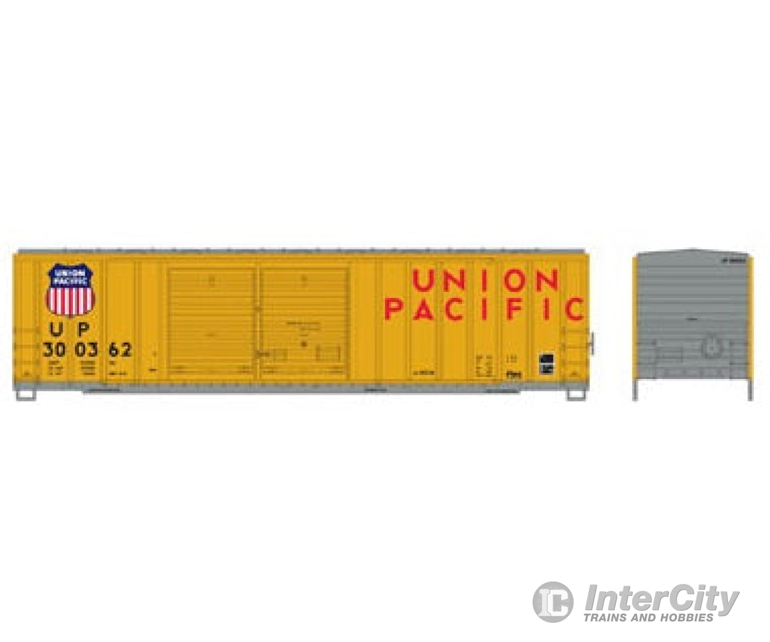 Athearn Ath73348 Ho 50 Foot Fmc Box Car Double Door Union Pacific 300362 Freight Cars