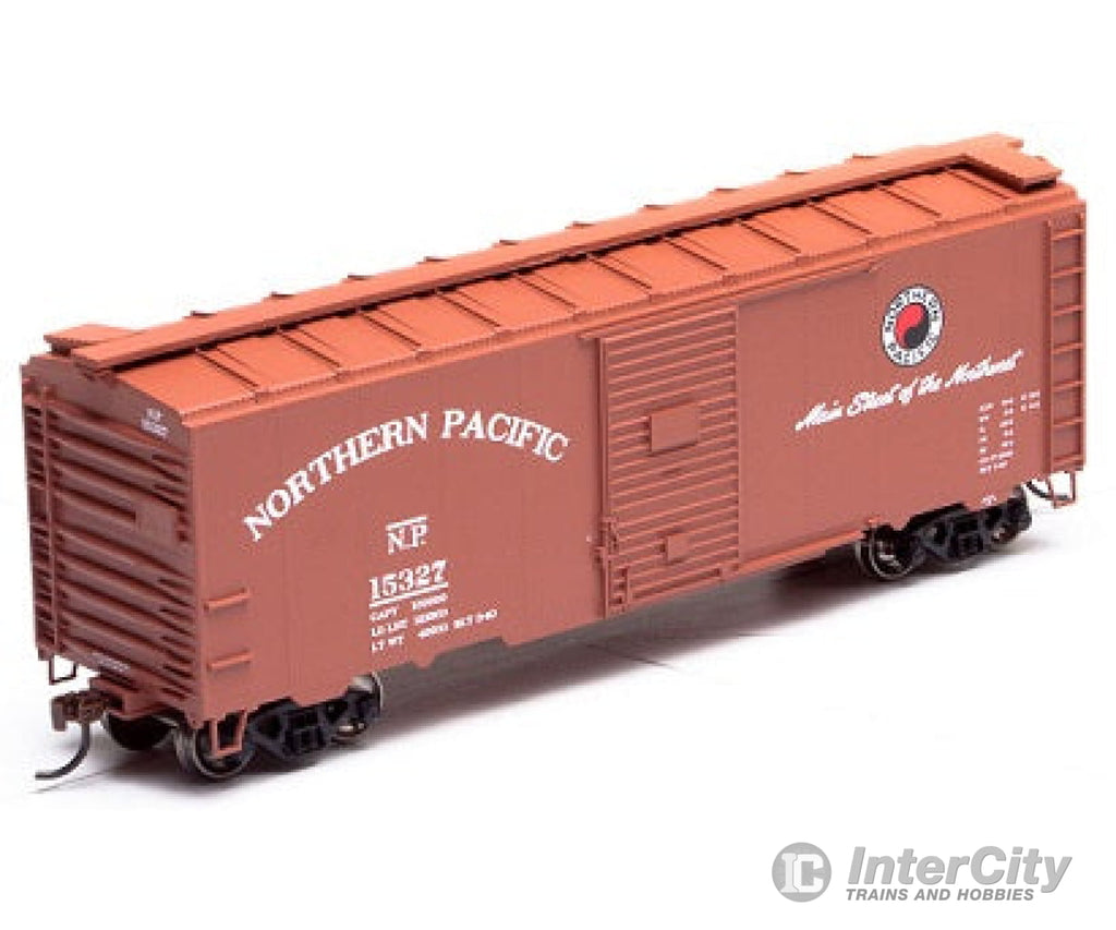 Athearn Ath73525 Ho 40 Foot Box Car With Youngstown Door Northern Pacific 15327 Freight Cars